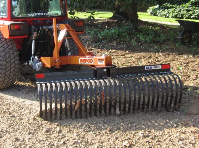 landscape rake raking gravel